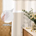 thumbnail image 3 of No Hook Shower Curtain, Minimalist Leaves Shower Curtains for Bathroom with See Through Top Window, Modern Farmhouse Botanical Floral Waterproof & Washable Bath Curtain Extra Long 72"x84", 3 of 7