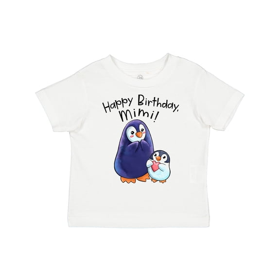 Inktastic Happy Birthday, Mimi- Cute Penguins Boys or Girls Toddler T-Shirt