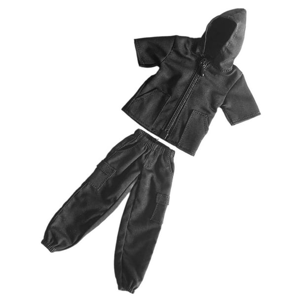 Sudadera con capucha de manga corta para entrenamiento de gimnasio con figura de acción a escala 1:12 Conjunto de trajes
