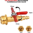 thumbnail image 3 of PLUHKN-RV Winterize/Winterization Blowout Adapter - Brass with Ball Valve, 1/4" Male Quick Connect to 3/4" Female GHT Garden Hose Thread, 3 of 4