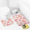 thumbnail image 4 of Gradient Daisy Flower, Hearts And Butterflies Bathroom Rugs, 2 Pieces Bath Rug Mat U Shaped Toilet Rugs, Soft Absorbent Bath Rugs, Machine Washable, Non-Slip Bath Mats For Tub, Shower And Bath Room, 4 of 6