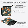 thumbnail image 3 of Yayeee Oven Mitts and Pot Holder Set of 2 Heat Resistant Kitchen Gloves Baking Hot Pad, Blue Floral Oranges, 3 of 5