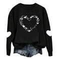 thumbnail image 4 of FAWUUDO Valentines Day Shirts Women Valentine Crewneck Sweatshirts Love Heart Sweatshirt Valentine's Long Sleeve Tops Black M, 4 of 9
