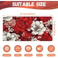 thumbnail image 2 of Desk Pad, Red and White Flowers Desk Mat, Retro Red Floral Large Gaming Mouse Pad, 31.5"x11.8" Extended Big Computer Keyboard Mouse Pad with Non-Slip Base and Stitched Edge, 2 of 7
