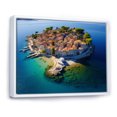 thumbnail image 2 of Designart "Aerial View Beach Village in South of France III" Beach Framed Wall Art - Coastal Blue Beach & Ocean Bedroom Framed Canvas Wall Art, 2 of 6