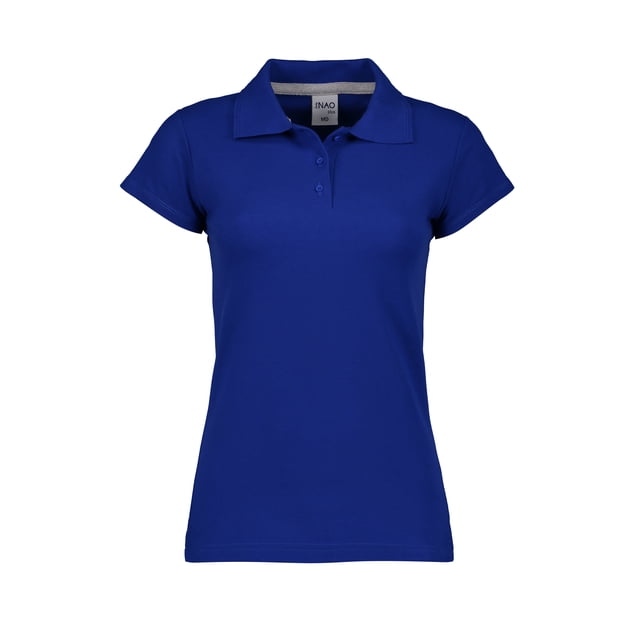 Playera Tipo Polo NAO Lady Piqué 100% Algodón Azul Rey Talla Chica