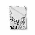 thumbnail image 2 of Biology Soft Flannel Fleece Blanket, Doodle Hand-writing Elements School Education Molecules Bacteria Chemistry Lab, Cozy Plush for Indoor and Outdoor Use, 50" x 70", Black and White, by Ambesonne, 2 of 6
