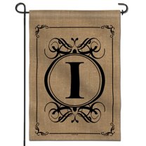 Anley Monogram Letter I Garden Flag, Double Sided Family Last Name Initial Yard Flags 18 x 12.5 Inch