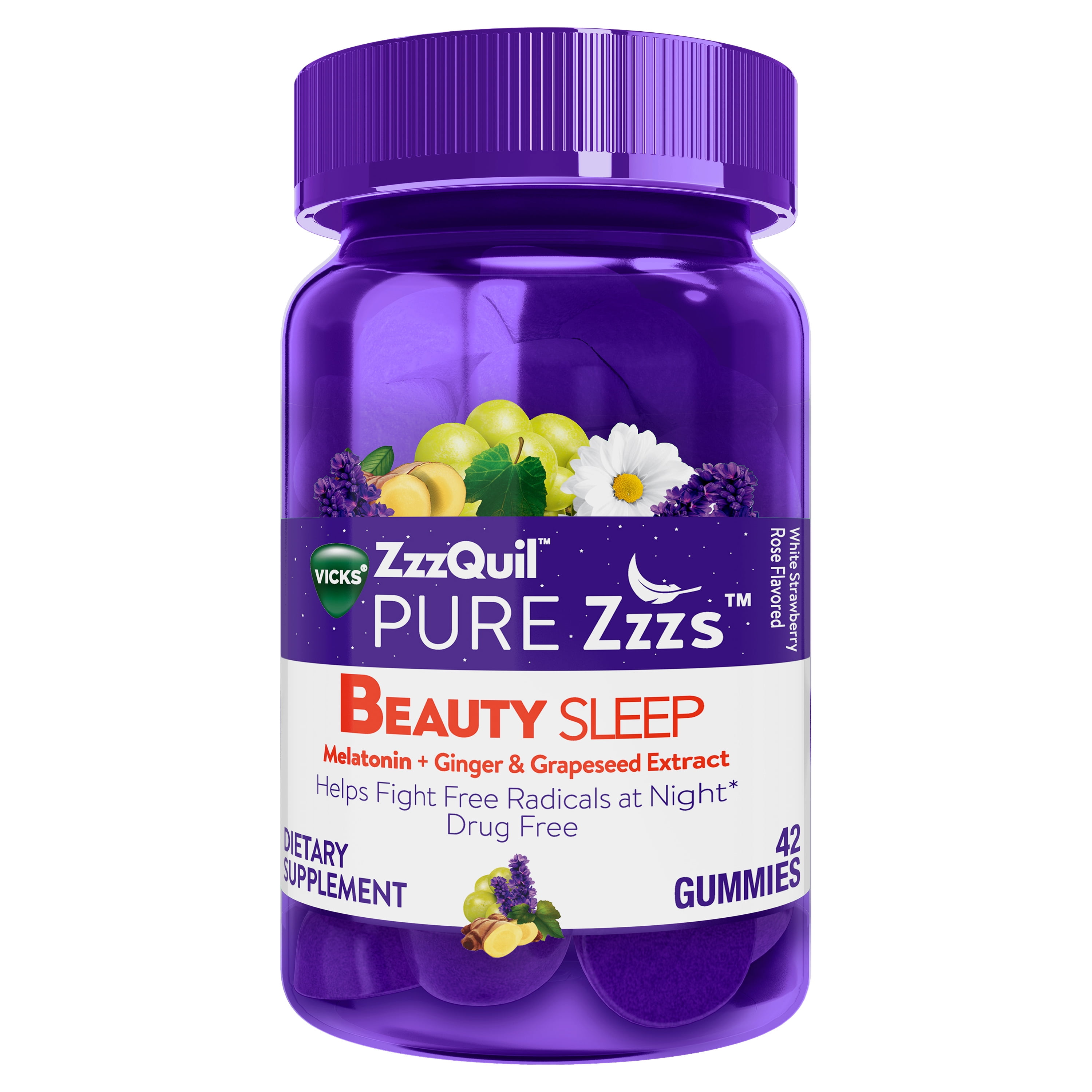 Buy Vicks ZzzQuil Pure Zzzs Beauty Melatonin Sleep Aid Gummies, 42 Ct