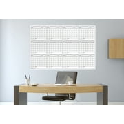 XLarge Yearly Wet & Dry Erase Blank Reusable Undated Wall Calendar Planner for Office Academic Home 12-Month Project Calendar