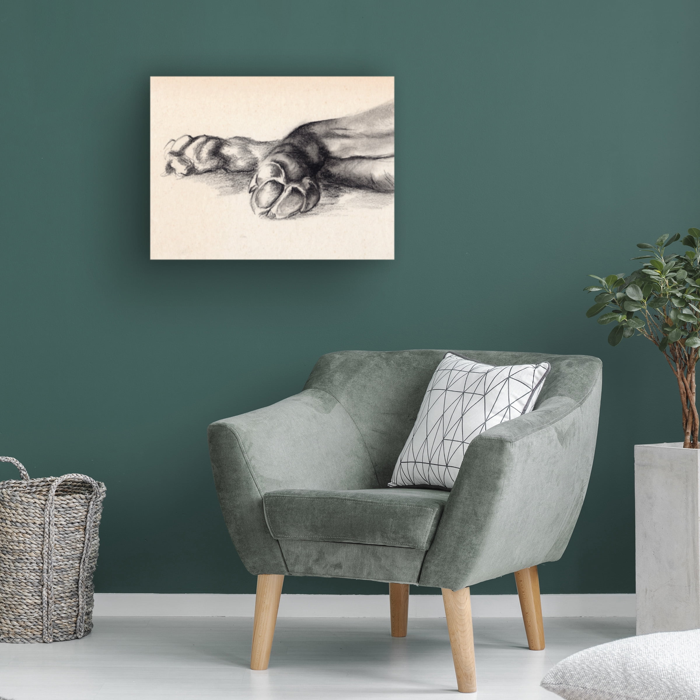 Jennifer Paxton Parker 'Charcoal Paws I' Canvas Art