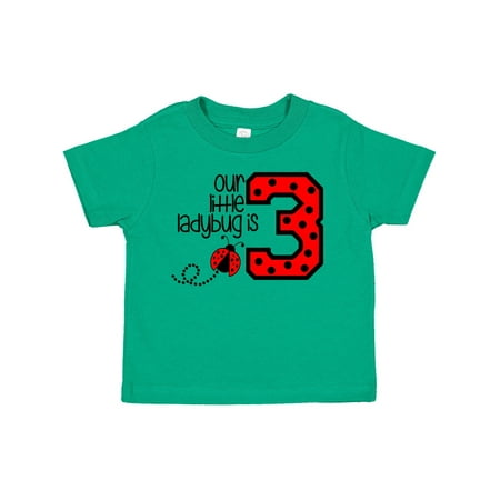 

Inktastic Our Little Ladybug is 3 Gift Toddler Boy or Toddler Girl T-Shirt