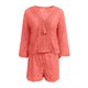 thumbnail image 4 of MKLEKYY conjunto Corto de Dos Piezas de Encaje Ajustado para Mujer, Top y Pantalones Cortos Sexis con Cuello En V y Mangas Acampanadas, Trajes de Fiesta con Bordado Suave y Hueco, 4 of 4