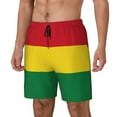 thumbnail image 5 of Men's 2 in 1 Swim Trunks with Compression Liner Reggae Rasta Flag Quick Dry Beach Shorts, 5 of 6