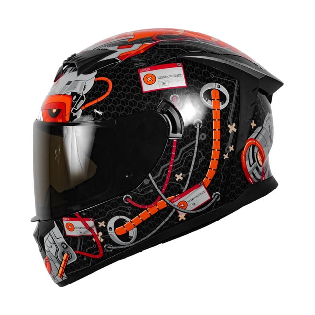 Casco Cerrado De Moto Kov Sparta Error Rojo Gris KOV Sparta Error