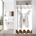 thumbnail image 4 of Bathroom Stall Shower Curtain 36x72, Boho Butterfly Bath Curtain Beige Mahogany Abstract Ocean Wave Shower Curtain Set for Bathrooms, Water Resistant Polyester Fabric Machine Washable, 4 of 5