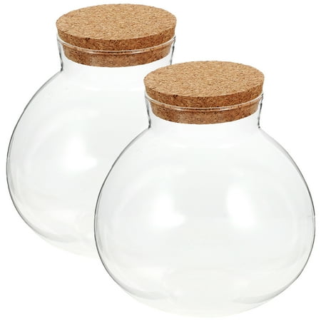 

2pcs Sealed Clear Terrarium Glass Bottle Microlandscape Glass Jar Spherical Ecological Bottle