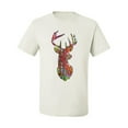thumbnail image 2 of Trippy Colorful Buck Head Rainbow Hunting Deer Mosaic Animal Lover Men's Graphic T-Shirt, White, 2XL, 2 of 3
