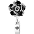 thumbnail image 4 of Flower Badge Holder, Luxury Rose Flower Diamond Badge Reel with Alligator Clip, Glitter Rose Flower ID Card Badge Reel for Nurse, 4 of 7