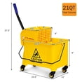 thumbnail image 6 of Mop and Bucket Set with Wringer On Wheels, 21 Quart Capacity Portable Wringer Trolley on Wheels, Side Press Floor Cleaning Wavebrake w/Handle, Mop Bucket for Home, , Restaurants, 6 of 8