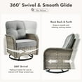 thumbnail image 2 of XIZZI Wicker Patio Furniture 9 Pieces Rattan Outdoor Conversation Set All Weather Outside Sectional Sofa Set with Swivel Chair and Fire Pit Table for Backyard, Dark Gray, 2 of 9