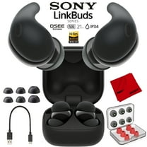 Sony LinkBuds Fit Truly Wireless Noise Cancelling Earbud Headphones (WFLS910N/B) - Black Bundle with Deco Essentials 6 Pairs of In-Ear Earbud Tips and More