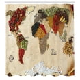 thumbnail image 2 of Ambesonne World Map Shower Curtain, Boho Food, 69"Wx84"L, Multicolor, 2 of 4