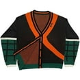 thumbnail image 2 of Black Green Cardigan Sweater Knitted Jacket Warm Coat for Halloween, 2 of 4