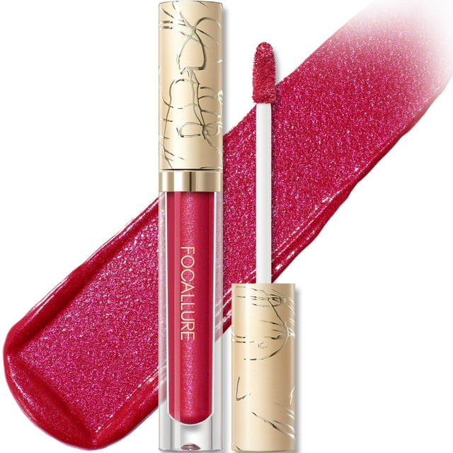 Lápiz labial líquido metálico Focallure, brillo labial antiadherente, color de labios de alto impacto y resistente a las manchas, maquillaje labial de larga duración y resistente al agua para mujer, R