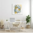 thumbnail image 2 of Stupell Industries Modern Leaf Line Abstraction Yellow Blue Watercolor Abstract Painting Gallery Wrapped Canvas Print Wall Art, 30 x 30, 2 of 6