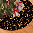 thumbnail image 3 of Falda de árbol de Halloween de 36 pulgadas con cara sonriente de calabaza, decoraciones para árboles de Navidad de Halloween, falda de árbol negra para fiestas navideñas de otoño, decoración del hogar, 3 of 5