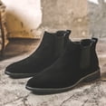 thumbnail image 1 of Botas Chelsea para hombre, botas Martin de caña media, de cuero genuino, con tacón alto y sin cordones, botines para hombre S18-J, 1 of 6
