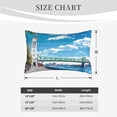 thumbnail image 4 of Gukieu Urban Riverside Clock Tower Print Plush Pillow Cover, Hidden Zipper Pillow Protector without Pillow Core, Suitable for Bedroom, Office, Car Decoration-16"x24", 4 of 6