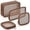 Brown, variant on 4 Pcs Mesh Makeup Bag Mesh Cosmetic Bag Travel Toiletry Pouch with Zipper Mini Makeup Cosmetic Purse for Daily Accessory(Small, Large, Medium,Beige)