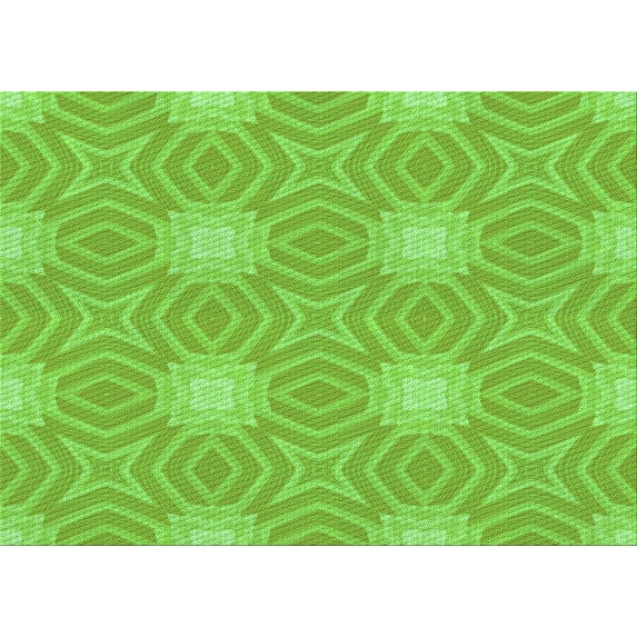 Ahgly Company Indoor Rectangle Patterned Emerald Green Area Rugs, 8' x 12'