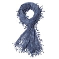 thumbnail image 3 of OC Fashion & Co Lightweight Feminine Teardrop Fringe Vintage Lace Scarf Mesh Crochet Tassel Scarfs for Women, 3 of 4