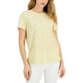 thumbnail image 2 of MSRP $20 Style & Co Women Floral Cotton T-Shirt Yellow Size Large, 2 of 2