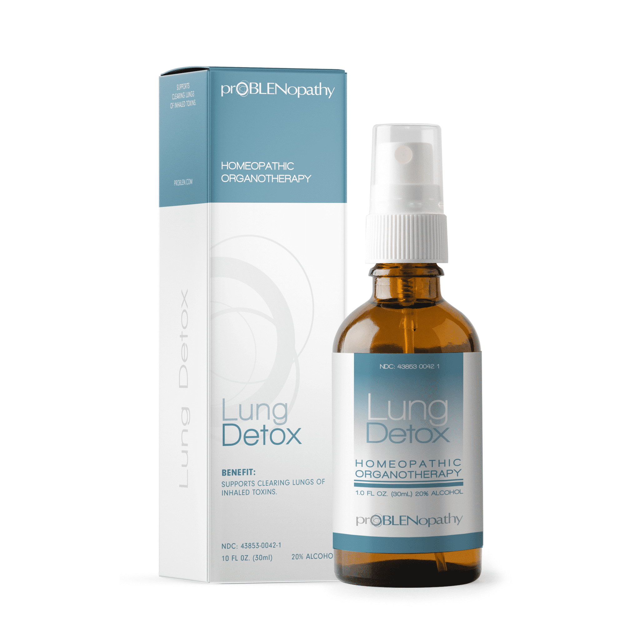 proBLENopathy Lung Detox Natural Respiratory Support Spray with Argentum Nitricum, Homeopathic Organotherapy, 1 fl oz