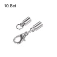 thumbnail image 3 of Uxcell 10pack Cord End Cap 3.5mm ID Lobster Claw Clasp End Caps for DIY Bracelets Necklaces, Silver Tone, 3 of 5