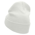 thumbnail image 2 of Good Luck Phrase Embroidered 12 Inch Long Knitted Beanie - White OSFM, 2 of 5