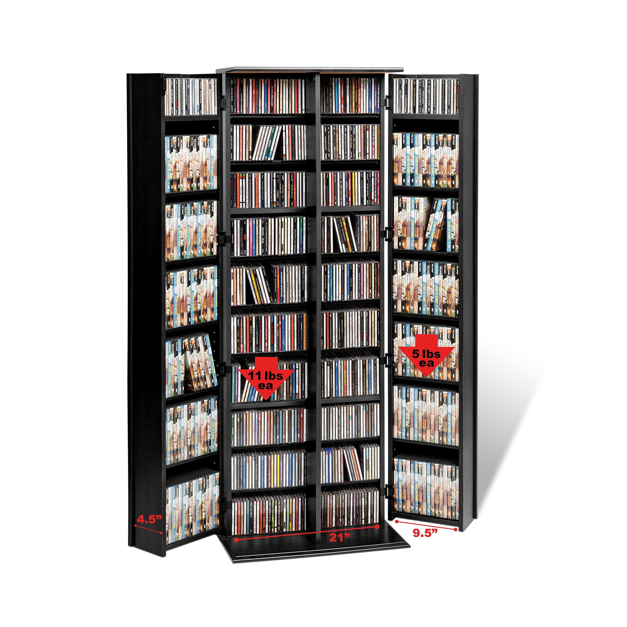 Prepac Grande Locking Media Storage Cabinet With Shaker Doors