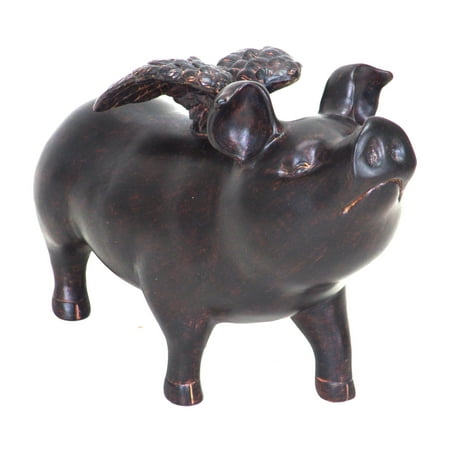 - A&B Home Flying Pig Sculptural Accent, Small-Color:Dark Bronze,Style:Classic Vintage