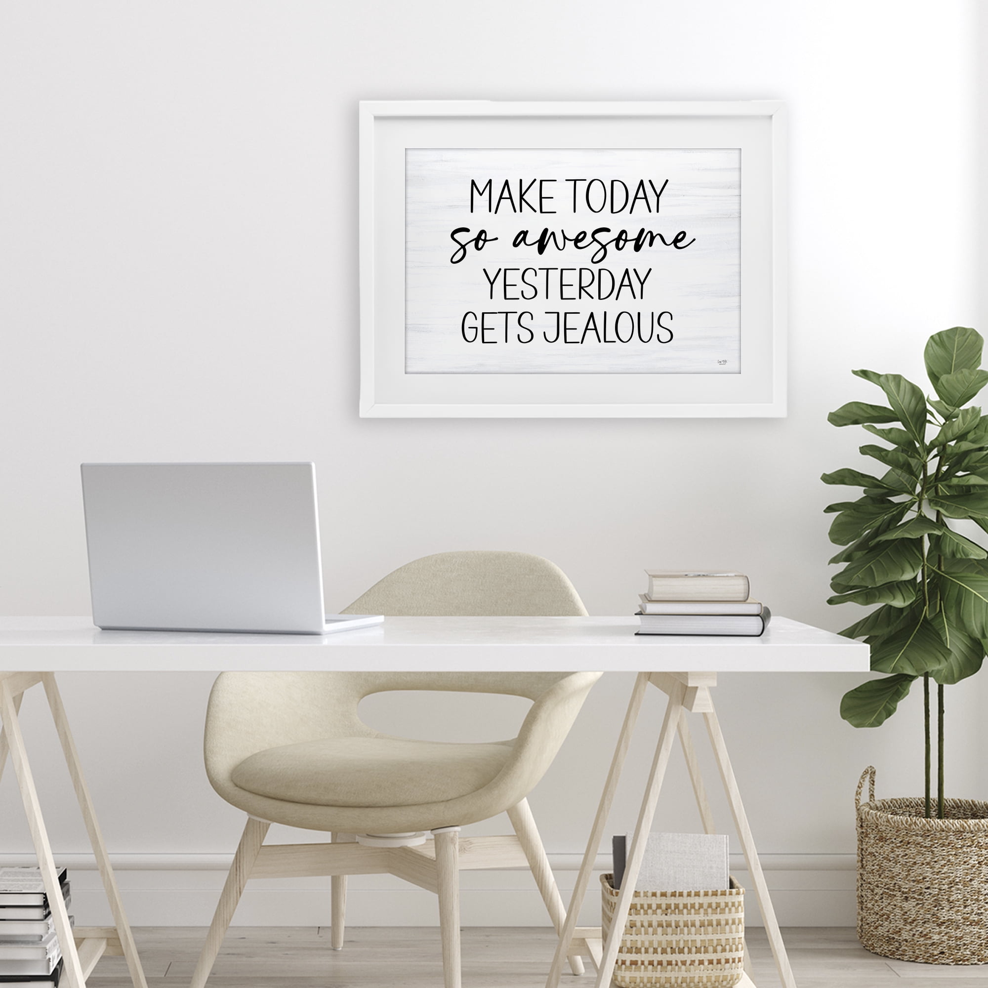 Stupell Industries Today So Awesome Yesterday Jealous White Framed Print Under Glass, design by Lux + Me Designs