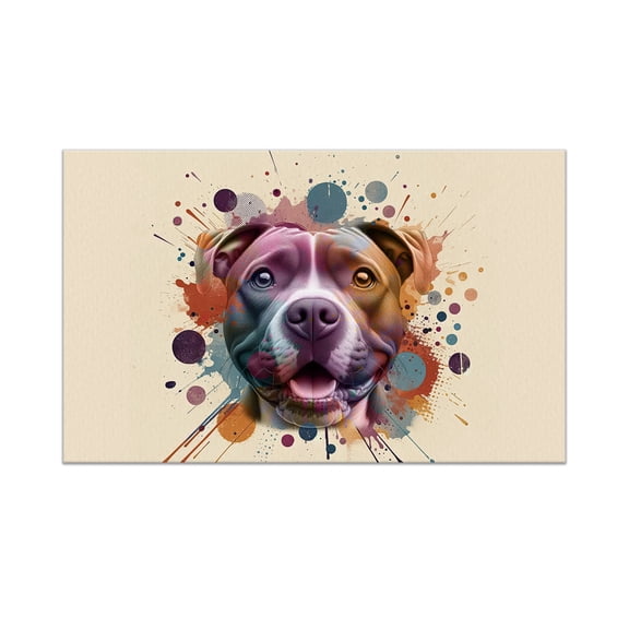 Pitbull Portrait Watercolor Vintage Retro Styles Doormat Terrier Dog Lover Indoor Outdoor Welcome Mat - 00001