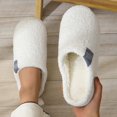 thumbnail image 5 of Womens Cozy Memory Foam Scuff Slippers Casual on Warm House Shoes Indoor/Outdoor Sandal Slippers with Arch Support Rubber Sole,Color:White,Size:10, 5 of 9