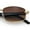Gold - Brown, variant on Luxury 90s Gangster Narrow Rectangle Jaguar Head Hinge Sunglasses Gold - Clear