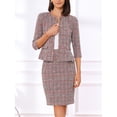 thumbnail image 2 of DARING DIVA 2Pcs Women's Suit Jacket Pencil Tweed Skirt Suit Set M Red, 2 of 7