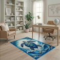 thumbnail image 2 of ODIKA Animals Turtle Symmetrical Ocean Wave Border Nautical Motif Scattered for Playroom, Bedroom, Reading Nook, Pet Friendly & Kids Safe Play, 2 of 7