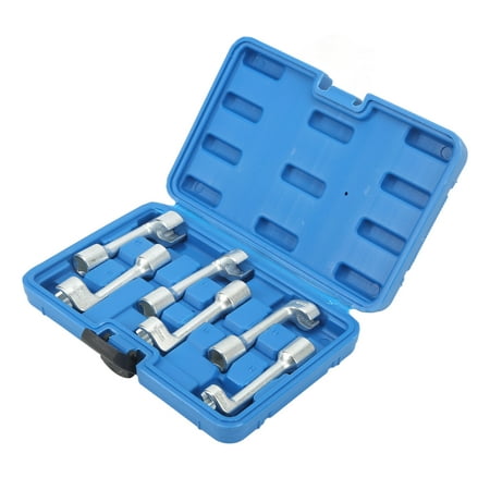 

Fuel Line Injection Socket Set 12mm 14mm 16mm 17mm 18mm 19mm 1/2in Injection Line Wrench Durable 6PCS L Type With Storage Box For Engine
