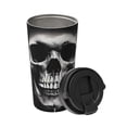 thumbnail image 2 of KLL Black White Hat Skull Pattern Stainless Steel Vacuum Insulated Tumbler - Carry Insulated Coffee Mug - Reusable Insulated Cold Brew Iced Coffee Cup Thermos, 2 of 8
